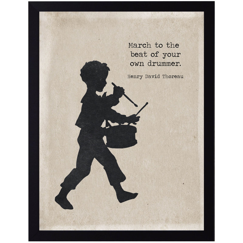 Harriet Bee 'Thoreau Drummer Quote' Framed Graphic Art Print Wayfair